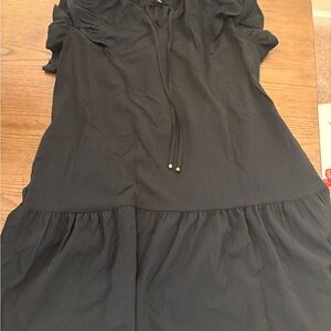 Black Ruffle Sleeve Women's Dress